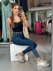 Koyu Renk Full Likralı Dar Paça Kot Pantolon