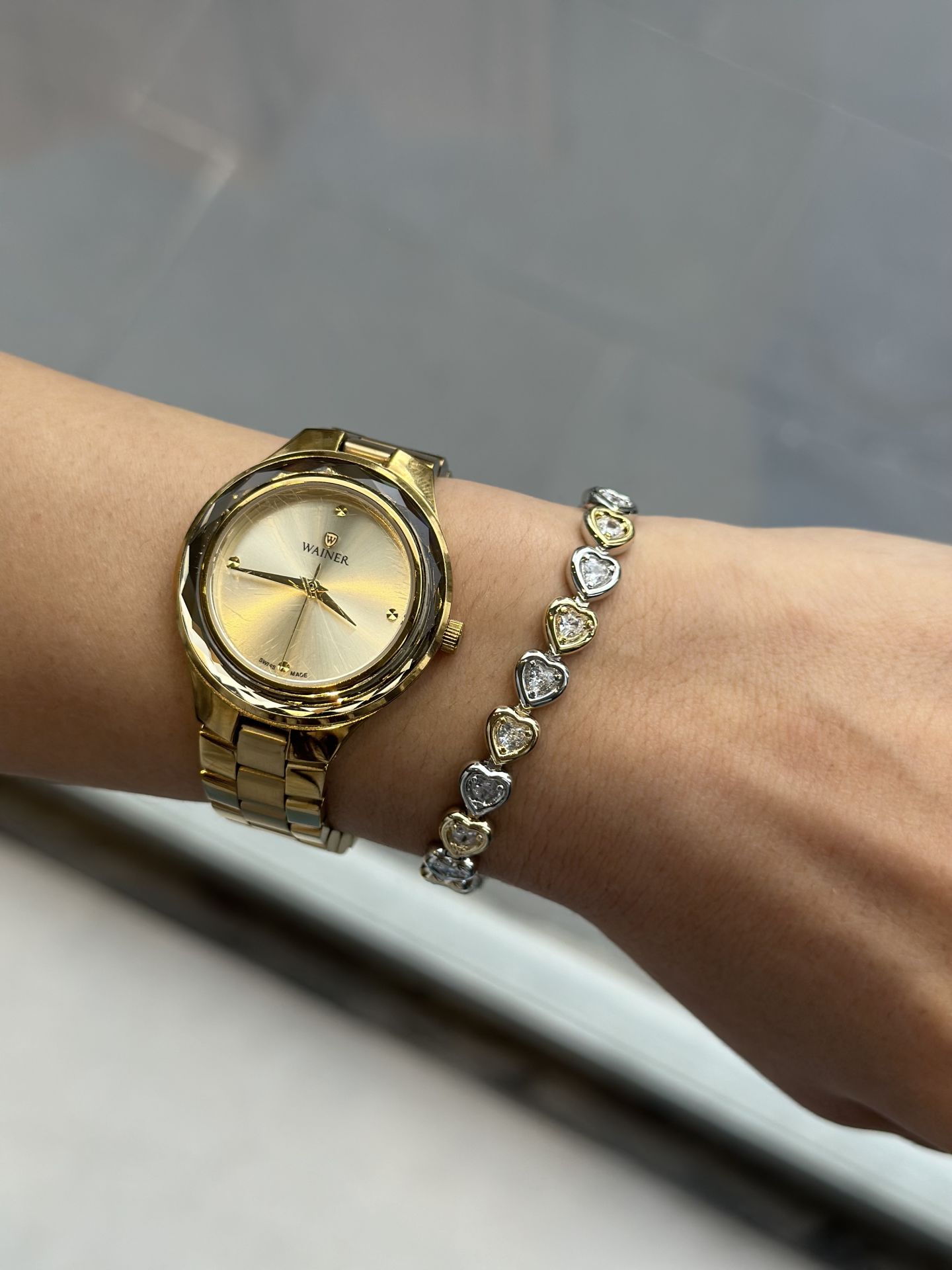 Gold&Silver Kalp Taşlı Bileklik