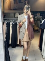 Çift Renk Vintage Blazer Ceket