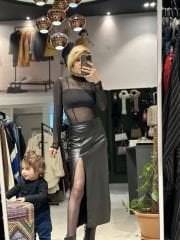 Straplez Bluzlu Tül Bodysuit