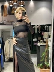 Straplez Bluzlu Tül Bodysuit