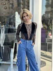 Dantel Kadife Detay Bodysuit