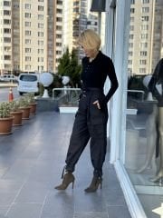 Kendinden Kemerli Paça Kemer Detay Pantolon