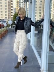 Kendinden Kemerli Paça Kemer Detay Pantolon