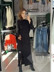 Ters Dikiş Triko Elbise