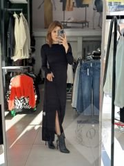Ters Dikiş Triko Elbise