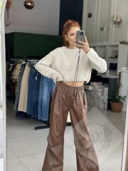 Selanik Örgü Crop Kazak