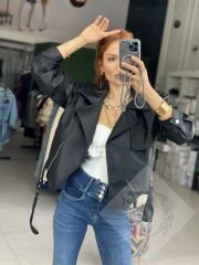 Bomber Yıkanmış Deri Mont