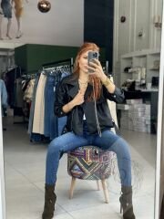 Bomber Yıkanmış Deri Mont