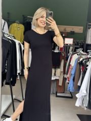 Bisiklet Yaka Maxi Penye Elbise