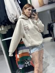 Oversize Baskılı Sweatshırt