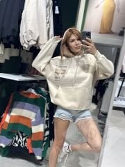 Oversize Baskılı Sweatshırt