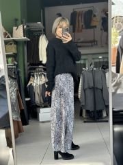Maxi Boy Desenli Saten Etek