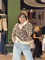 Leopar Desen Sakalli Ceket