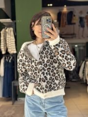 Leopar Desen Sakalli Ceket