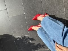 Yan Bant Geçisli Kisa Topuk Stiletto