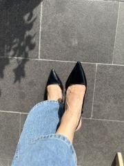 Yan Bant Geçisli Kisa Topuk Stiletto