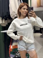 Baskılı Sweatshırt Western