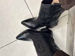 Hakiki Deri Nakisli Kovboy Çizme