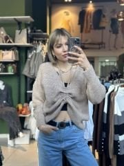 Önü Büzgülü Oversize Kazak