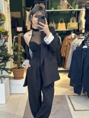 Öpücük Yaka Önü Transparan Bodysuit