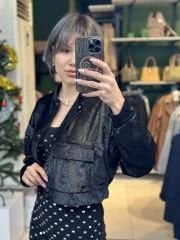 Işıltılı Kadife Bomber Ceket