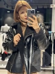 İçi Kürk Zara Model Deri Mont