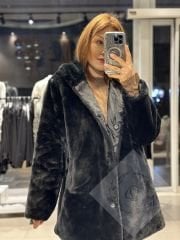 Ara Boy Kapüşonlu Peluş Mont