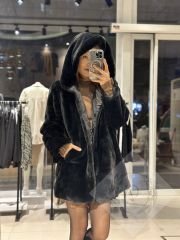 Ara Boy Kapüşonlu Peluş Mont