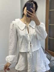 Bebe Yaka Bagcikli Gömlek