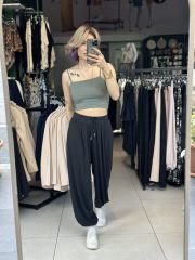 Modal Kumas Pileli Salvar Pantolon