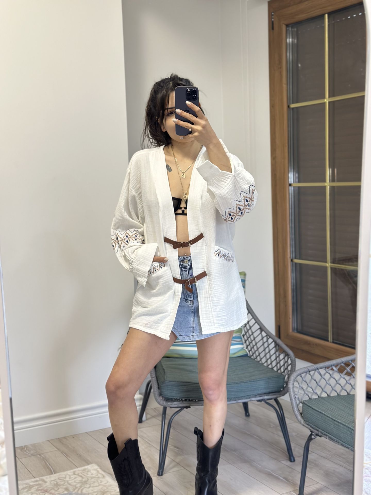 Nakisli Kemer Detay Kimono