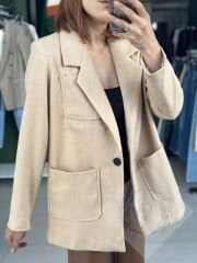 İçi Astarlı Oversize Kaşe Ceket