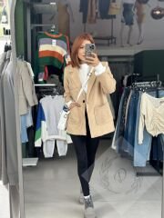 İçi Astarlı Oversize Kaşe Ceket