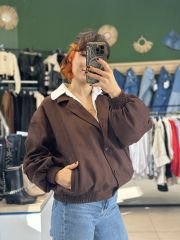 Süet Vintage Bomber Ceket