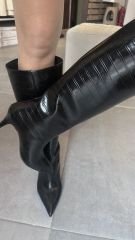 Kroko Desen Siyah Çizme