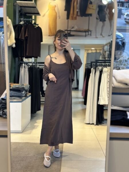 Tensel Gömlek Elbise Takım