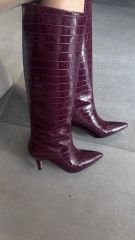 Kroko Desen Bordo Çizme