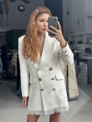 Gold Düğmeli Ceket - Elbise