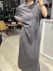 Modal Kumas Yirtmaçli Elbise