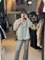 Çizgili Oversize Gömlek