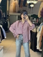 Çizgili Oversize Gömlek